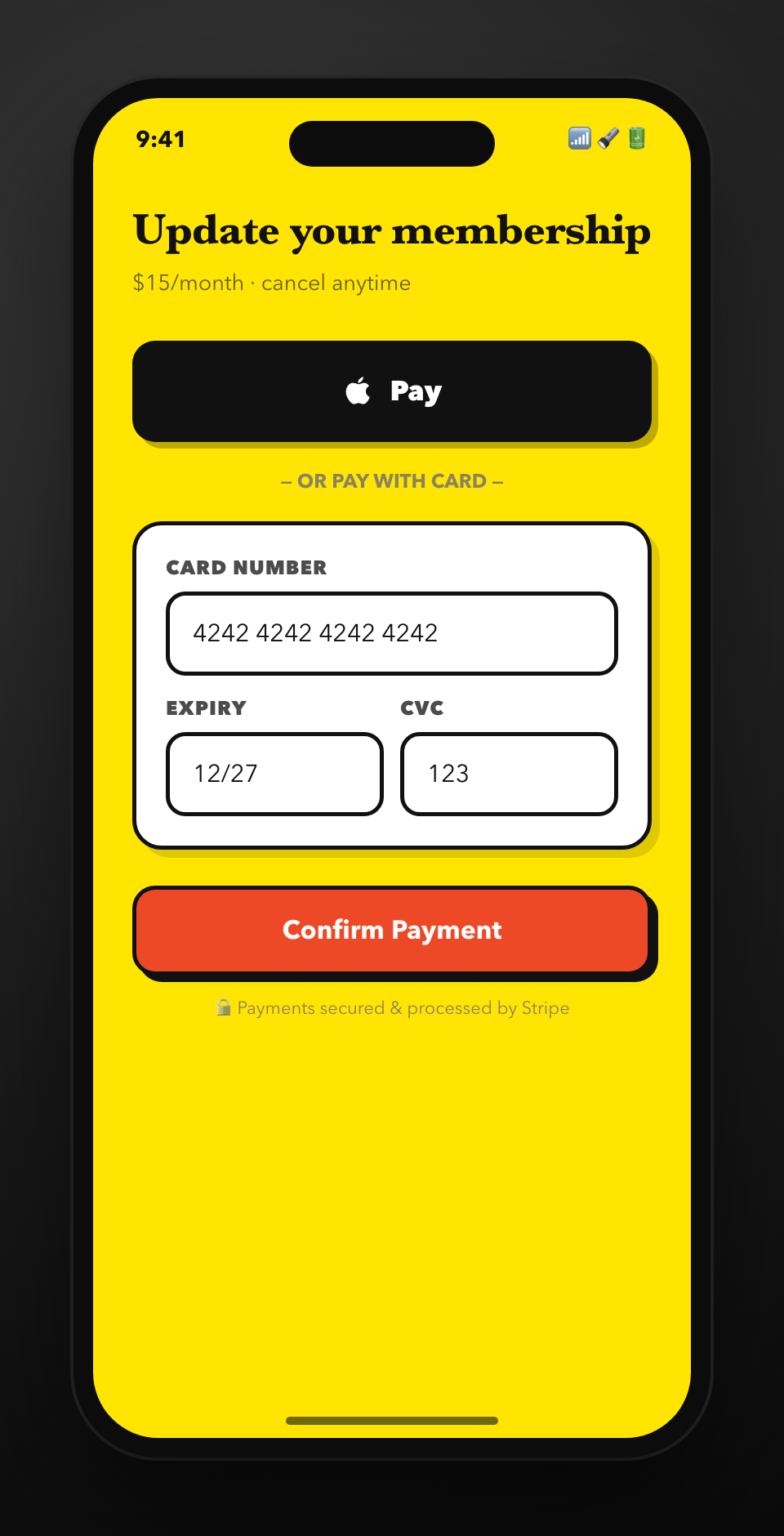 Payments: One Price Slider, Two Ways to Pay