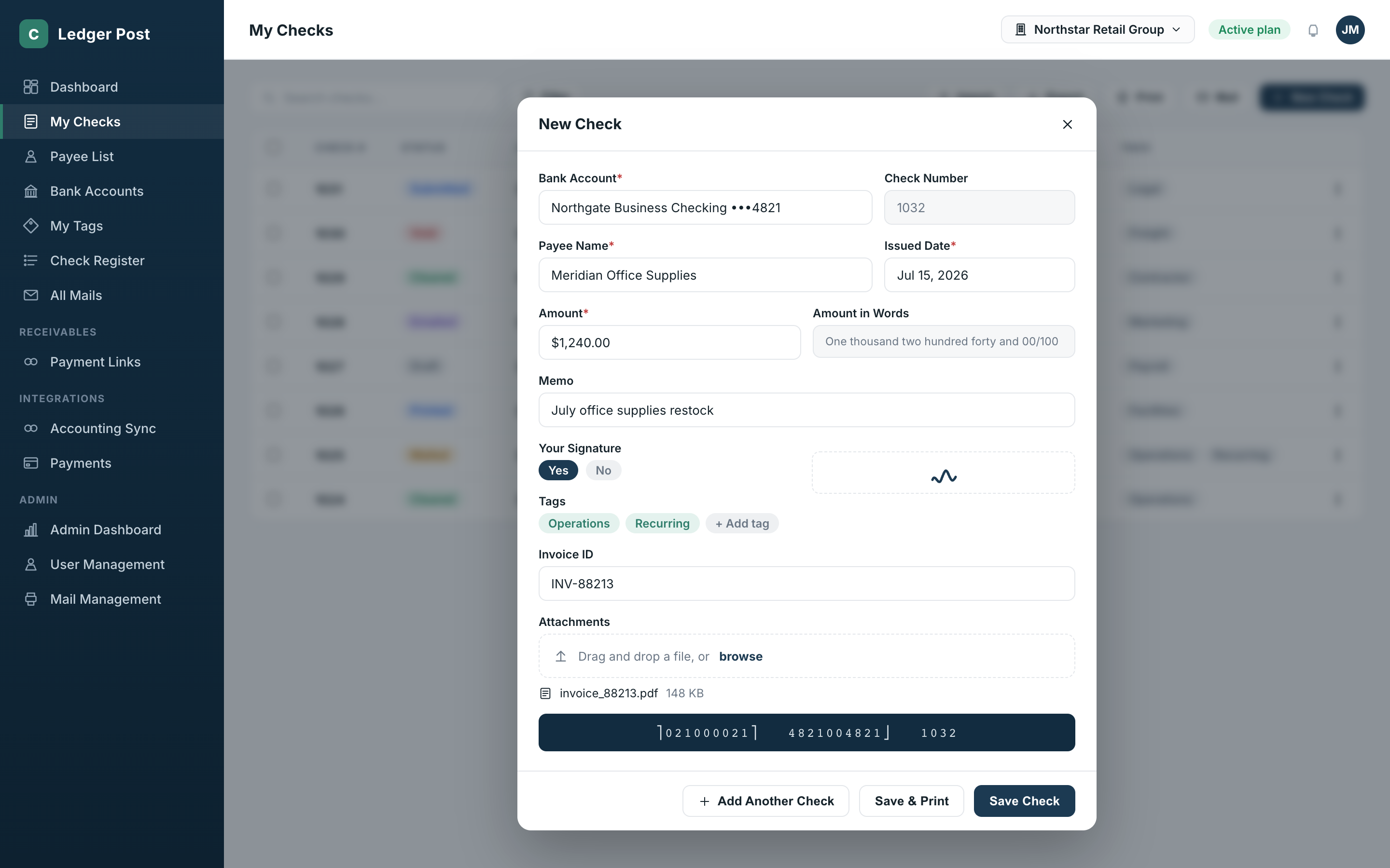 The Core Workflow: Writing, Printing, and Mailing Checks