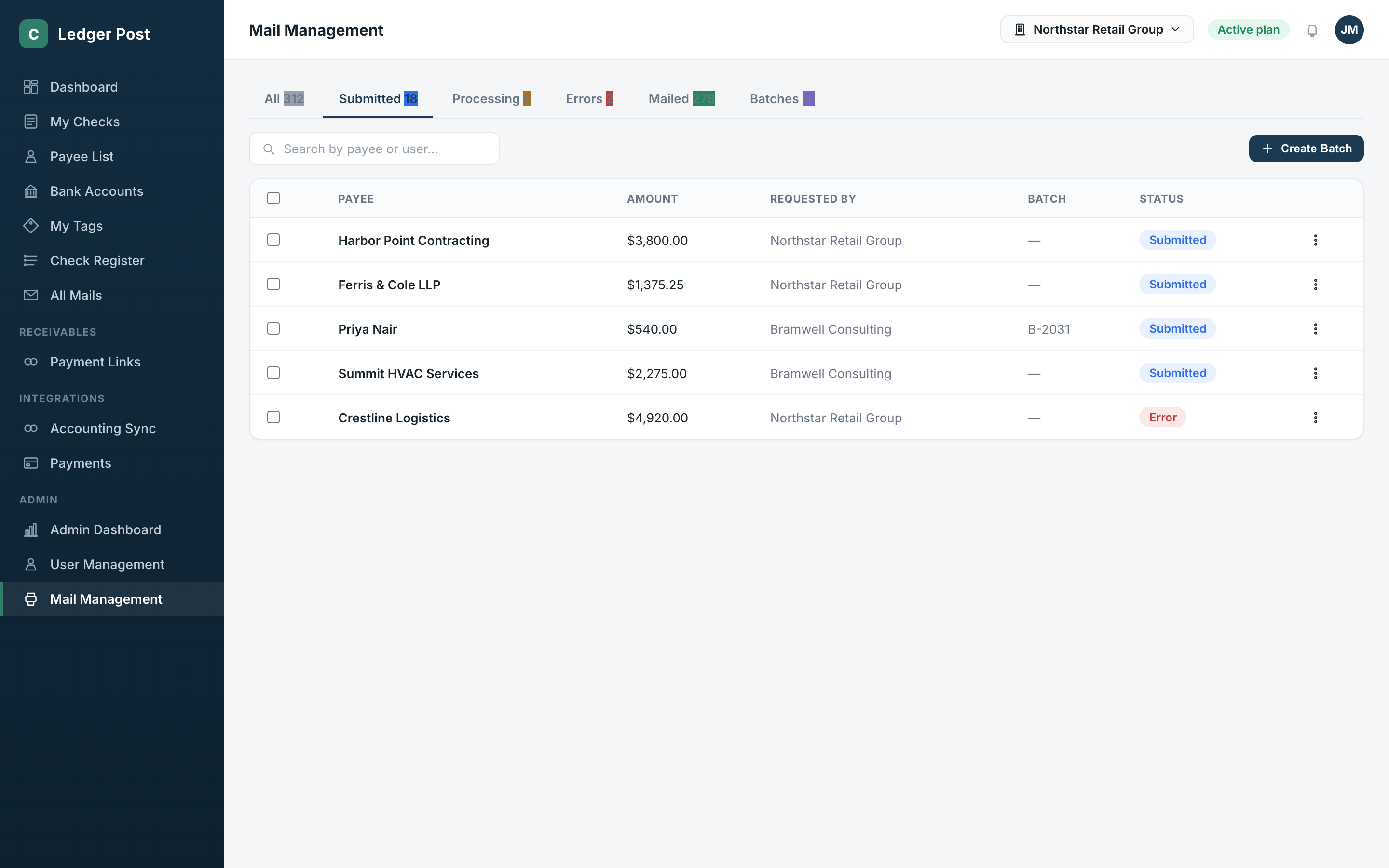 Banks, Payees, Security, Payments & Admin Operations
