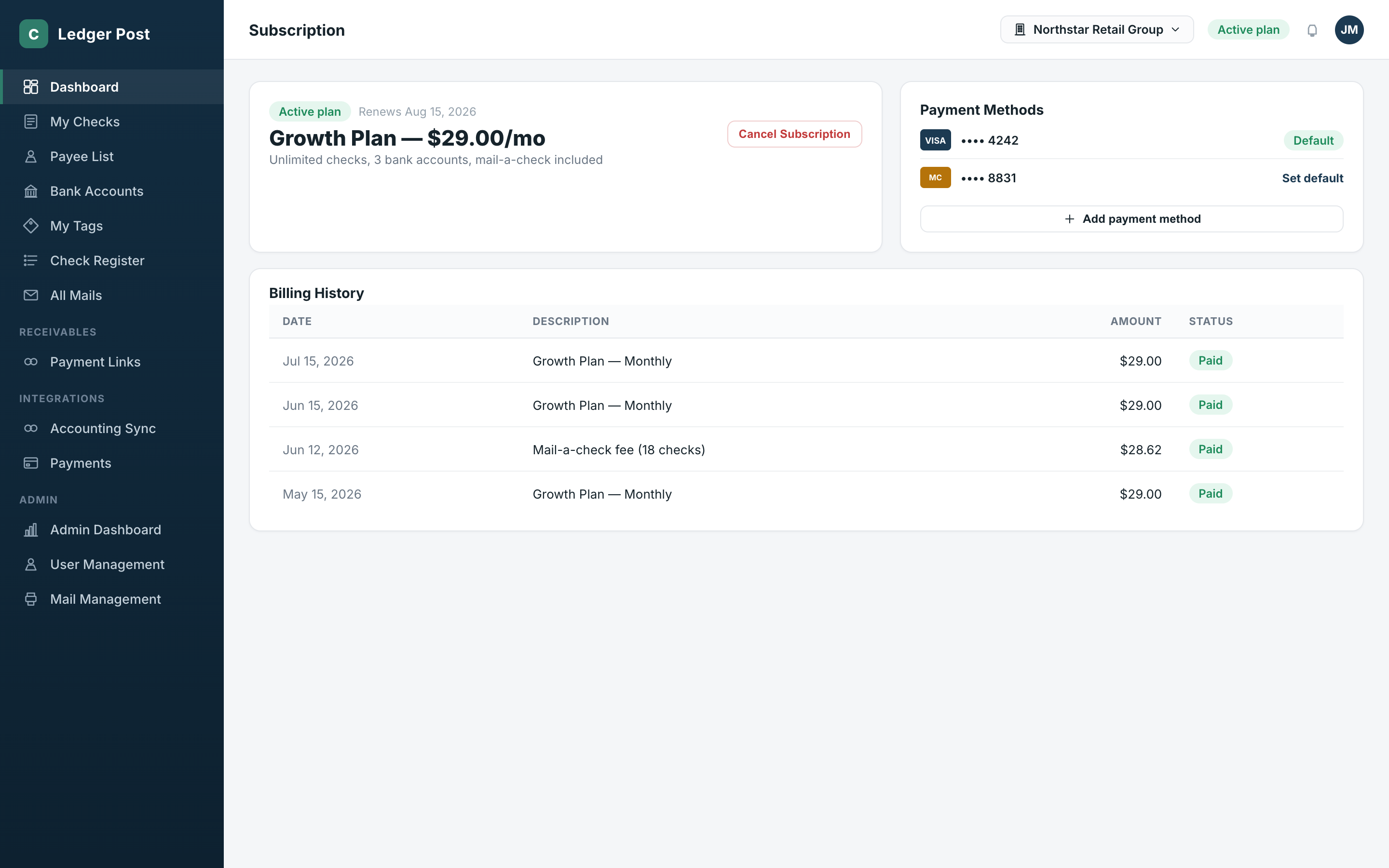 Banks, Payees, Security, Payments & Admin Operations